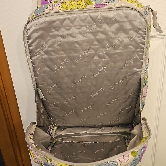Vera Bradley Floral Quilted Laptop Backpack in Purple and Green - Picture 4 of 12